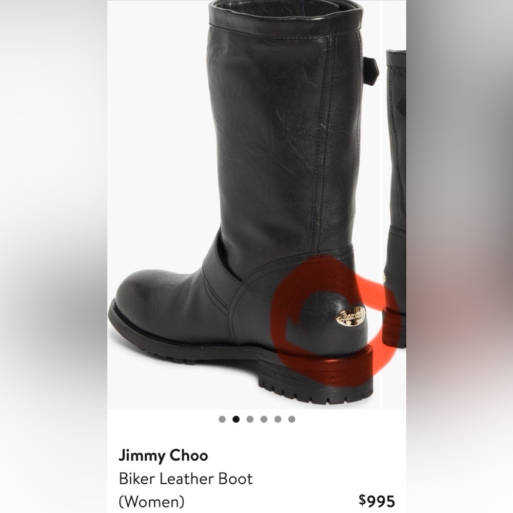 Jimmy Choo Women’s Black Leather Moto Boots - Picture 2 of 16